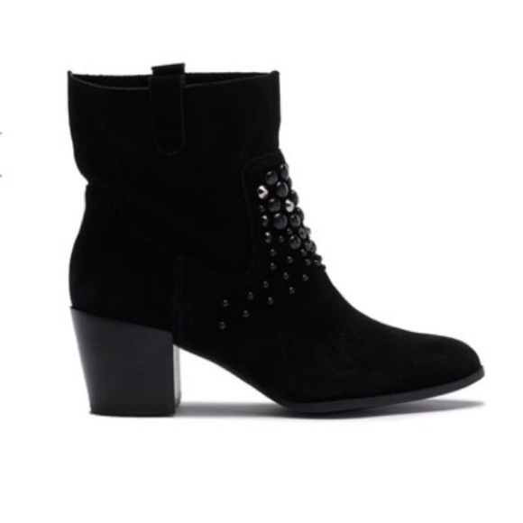 Anne Klein Guinn Embellish Stud Suede Bootie 7.5 - Picture 2 of 10